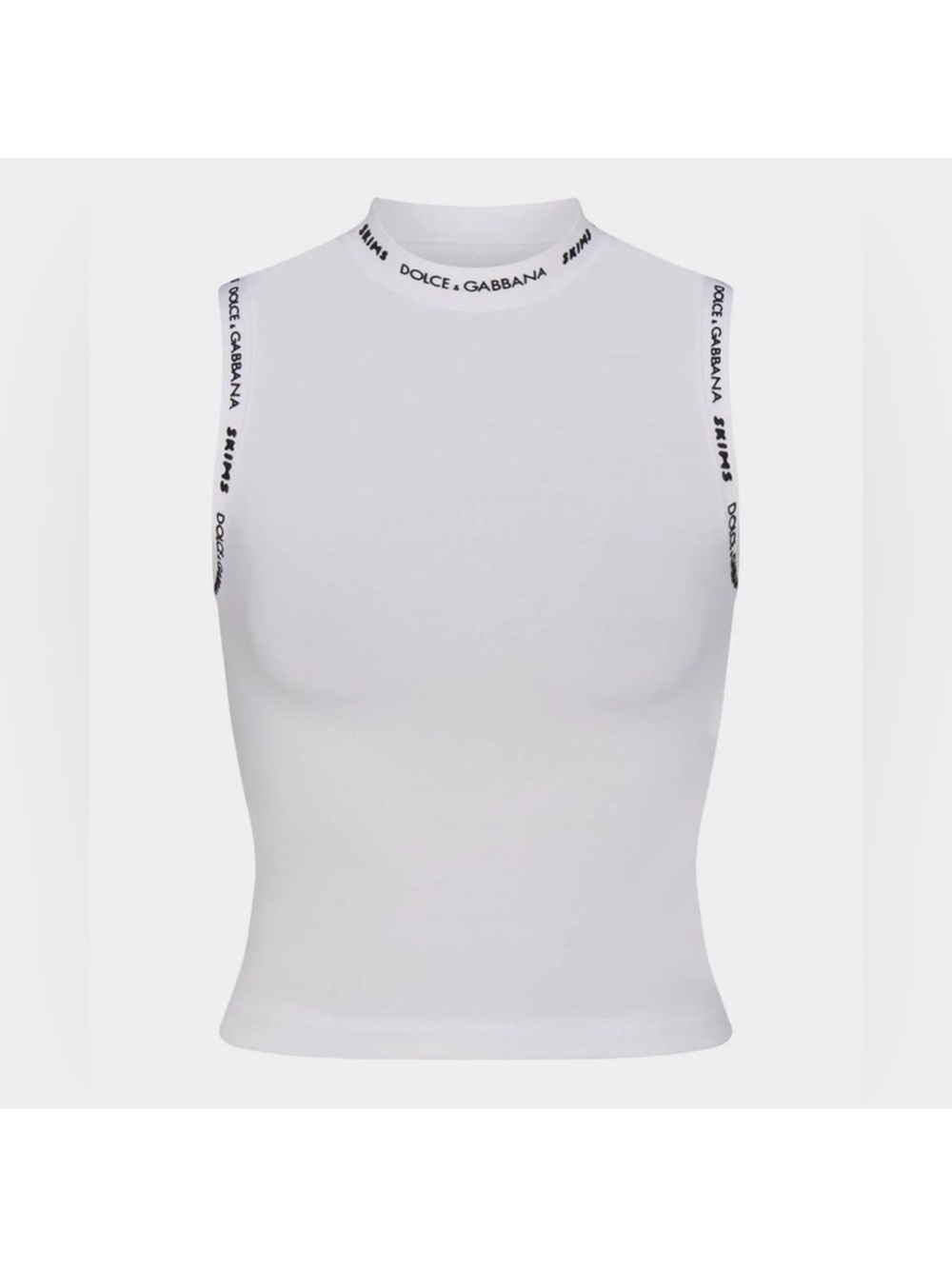 SKIMS x dolce and gabbana cotton jersey white mock neck tank